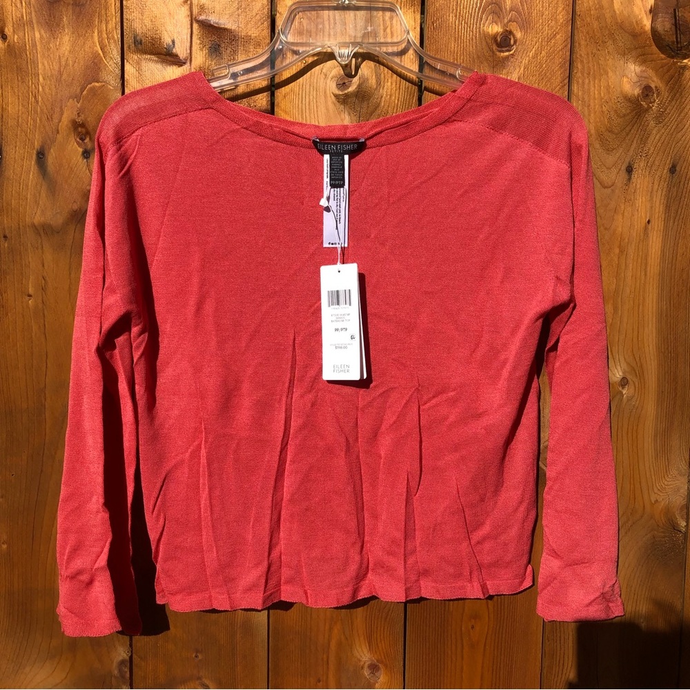 Brand new ! Eileen Fisher Orange long sleeved shirt